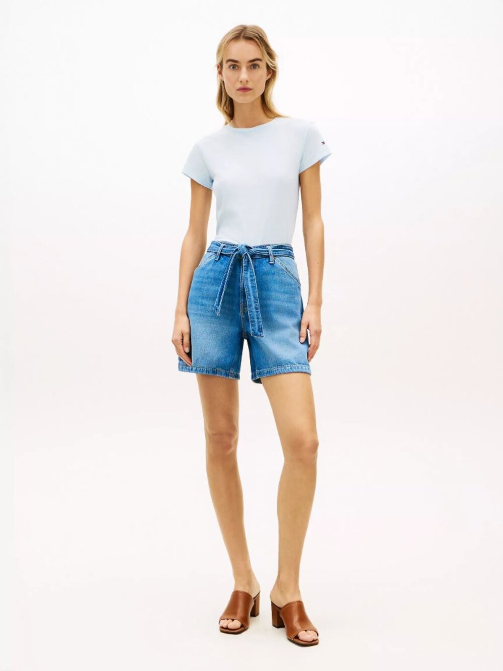 TOMMY HILFIGER Belted High-Rise Denim Short